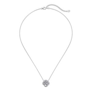 Deluxe Zirconia Clover Necklace