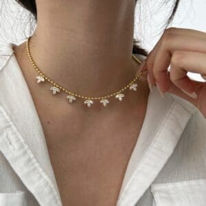 Simple Style Round Cut Sterling 925 Silver Necklace