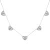 Heart-shaped pendant necklace with diamonds.