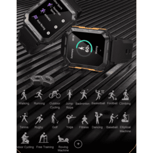 Smartwatches displaying various sports and activities.