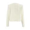 Back view of a cream-colored jacket.