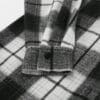 Black and white plaid shirt cuff detail.