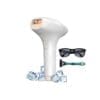 Hair removal device with sunglasses and razor.